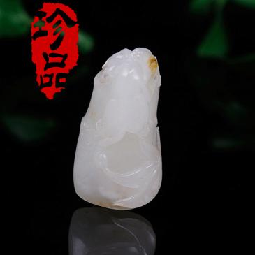 和田玉羊脂玉籽料掛件竹節(jié)（競(jìng)拍）