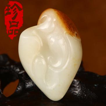 國(guó)家級(jí)玉雕大師【周雁明】作品 和田玉白玉掛件年年有余 （競(jìng)拍）